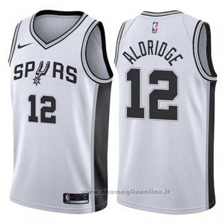 Maglia San Antonio Spurs LaMarcus Aldridge NO 12 2017-18 Bianco