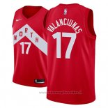 Maglia Toronto Raptors Jonas Valanciunas NO 17 Earned 2018-19 Rosso