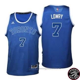 Maglia Toronto Raptors Kyle Lowry NO 7 Throwback Blu