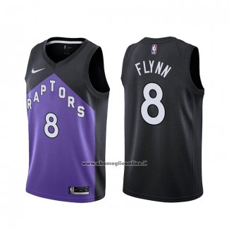 Maglia Toronto Raptors Malachi Flynn #8 Earned 2020-21 Nero Viola