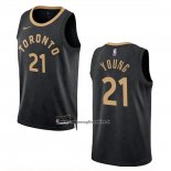 Maglia Toronto Raptors Thaddeus Young #21 Citta 2022-23 Nero