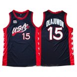 Maglia USA 1996 Hakeem Olajuwon NO 15 Nero