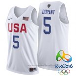 Maglia USA 2016 Kevin Durant NO 5 Bianco