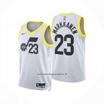 Maglia Utah Jazz Lauri Markkanen No 23 Association 2024-25 Bianco