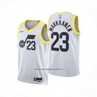 Maglia Utah Jazz Lauri Markkanen No 23 Association 2024-25 Bianco