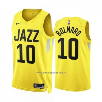 Maglia Utah Jazz Leandro Bolmaro #10 Icon 2022-23 Giallo