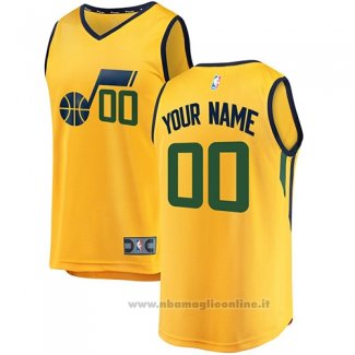 Maglia Utah Jazz Personalizzate 17-18 Giallo