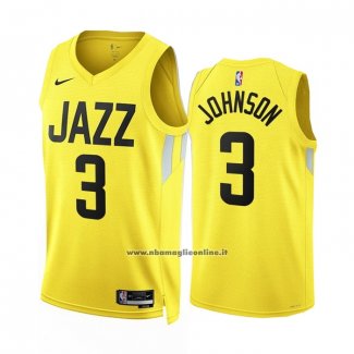 Maglia Utah Jazz Stanley Johnson #3 Icon 2022-23 Giallo