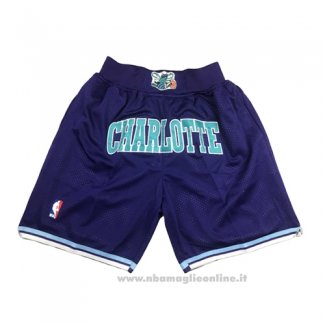 Pantaloncini Charlotte Hornets Just Don 2019 Viola