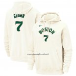 Felpa con Cappuccio Boston Celtics Jaylen Brown Citta 2023-24 Crema