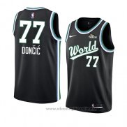 Maglia 2019 Rising Star Luka Doncic NO 77 World Nero