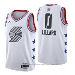 Maglia All Star 2019 Portland Trail Blazers Damian Lillard NO 0 Bianco