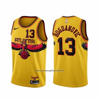 Maglia Atlanta Hawks Bogdan Bogdanovic #13 Citta 2021-22 Giallo