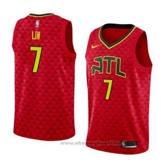 Maglia Atlanta Hawks Jeremy Lin NO 7 Statement 2018-19 Rosso