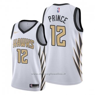 Maglia Atlanta Hawks Taurean Prince NO 12 Citta Edition Bianco