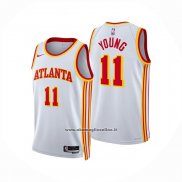 Maglia Atlanta Hawks Trae Young No 11 Association 2025-26 Bianco