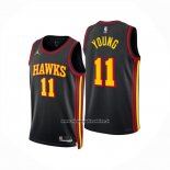 Maglia Atlanta Hawks Trae Young No 11 Statement 2024-25 Nero