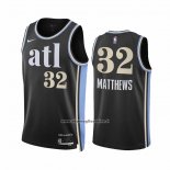 Maglia Atlanta Hawks Wesley Matthews #32 Citta 2023-24 Nero