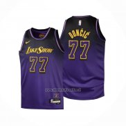 Maglia Bambino Los Angeles Lakers Luka Doncic No 77 Citta 2024-25 Viola