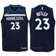 Maglia Bambino Minnesota Timberwolves Jimmy Butler NO 23 2017-18 Blu
