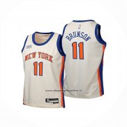 Maglia Bambino New York Knicks Jalen Brunson No 11 Citta 2025-26 Crema