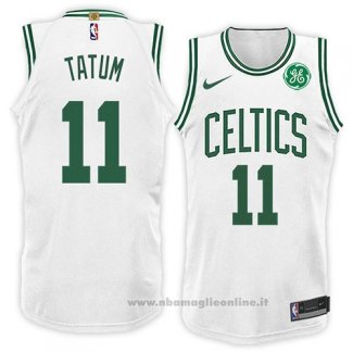 Maglia Boston Celtics Jayson Tatum NO 11 Association 2018 Bianco