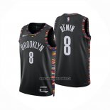 Maglia Brooklyn Nets Egor Demin No 8 Citta 2025-26 Nero