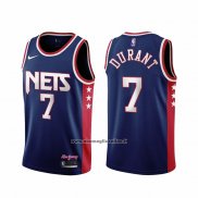 Maglia Brooklyn Nets Kevin Durant #7 Citta 2021-22 Blu