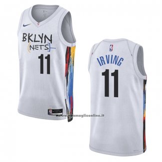 Maglia Brooklyn Nets Kyrie Irving #11 Citta 2022-23 Bianco