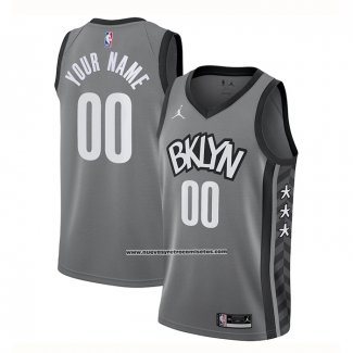 Maglia Brooklyn Nets Personalizzate Statement Grigio