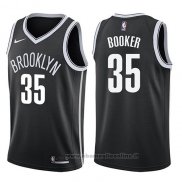 Maglia Brooklyn Nets Trevor Booker NO 35 Icon 2017-18 Nero