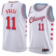 Maglia Chicago Bulls David Nwaba NO 11 Citta 2018 Bianco