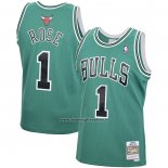 Maglia Chicago Bulls Derrick Rose #1 Mitchel & Ness 2008-09 Verde