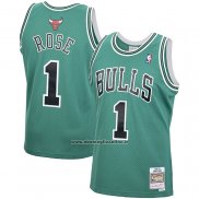 Maglia Chicago Bulls Derrick Rose #1 Mitchel & Ness 2008-09 Verde