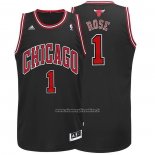 Maglia Chicago Bulls Derrick Rose #1 Throwback Nero