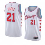 Maglia Chicago Bulls Kaiser Gates NO 21 Citta 2018 Bianco