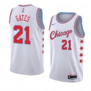 Maglia Chicago Bulls Kaiser Gates NO 21 Citta 2018 Bianco