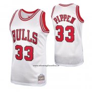 Maglia Chicago Bulls Scottie Pippen #33 Mitchell & Ness 1997-98 Bianco