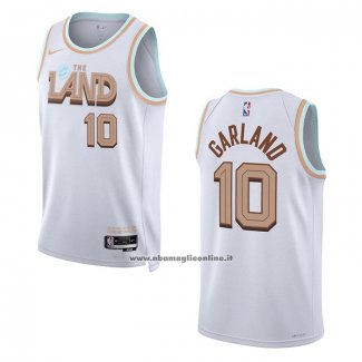 Maglia Cleveland Cavaliers Darius Garland #10 Citta 2022-23 Bianco