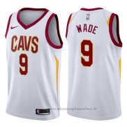 Maglia Cleveland Cavaliers Dwyane Wade NO 9 2017-18 Bianco