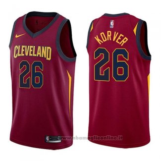 Maglia Cleveland Cavaliers Kyle Korver NO 26 Icon 2017-18 Rosso