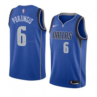 Maglia Dallas Mavericks Kristaps Porzingis NO 6 Icon 2018 Blu