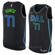 Maglia Dallas Mavericks Luka Doncic NO 77 Citta 2017-18 Nero