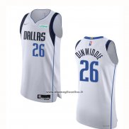 Maglia Dallas Mavericks Spencer Dinwiddie #26 Association Autentico Bianco