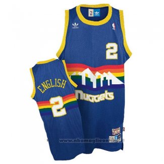 Maglia Denver Nuggets Alex English NO 2 Throwback Blu