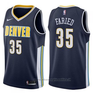 Maglia Denver Nuggets Kenneth Faried NO 35 Icon 2017-18 Blu