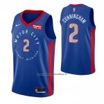 Maglia Detroit Pistons Cade Cunningham #2 Citta 2020-21 Blu