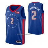 Maglia Detroit Pistons Cade Cunningham #2 Citta 2020-21 Blu