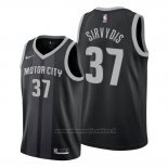 Maglia Detroit Pistons Deividas Sirvydis NO 37 Citta 2019-20 Nero