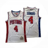 Maglia Detroit Pistons Joe Dumars No 4 Mitchell & Ness 1988-89 Bianco